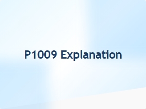 Code P1009 Error Causes Explained