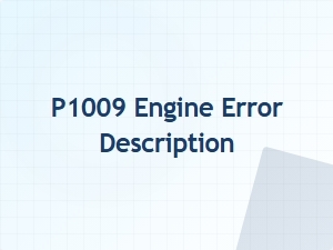P1009 Engine Error Causes Explained