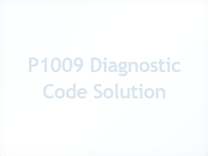 P1009 Diagnostic Code Solution for Vehicle