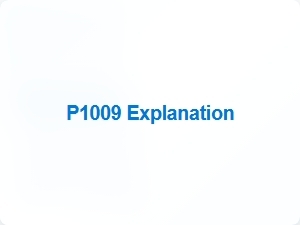 Vehicle Diagnostic Code P1009 Explanation